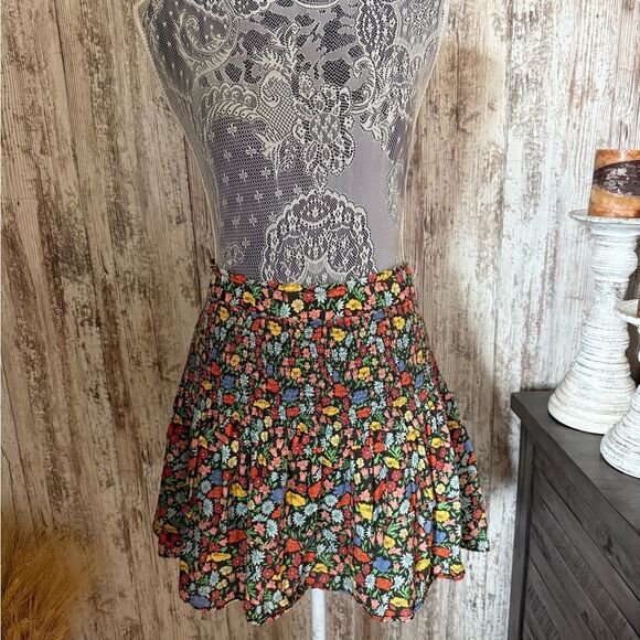 Perseverance London Floral Smocked Tiered Skirt in Multicolor - Picture 3 of 9